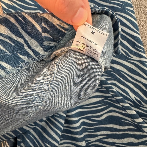 Pretty Garbage Blue Zebra Print Wide Leg High Waist Jeans size medium - Picture 4 of 8